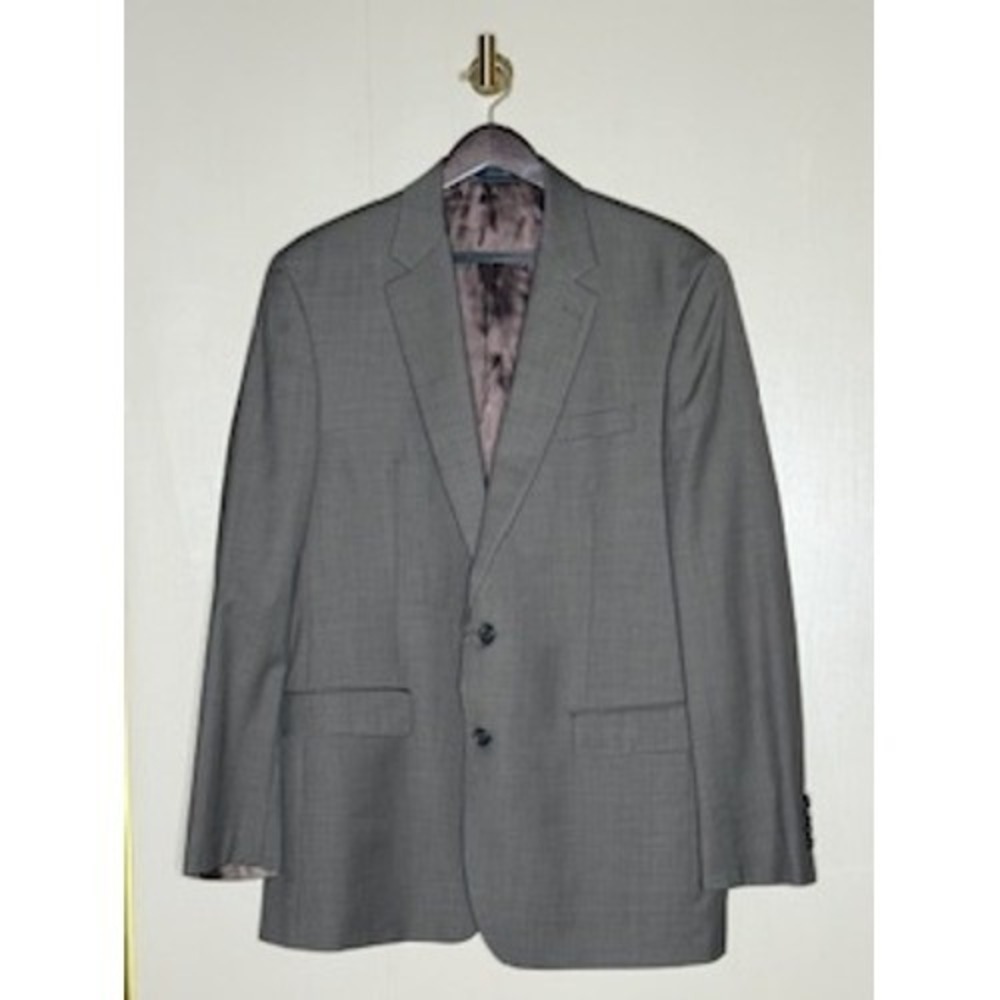 100% Wool Ralph Lauren Blue Label Taupe Micro Check Blazer 44L